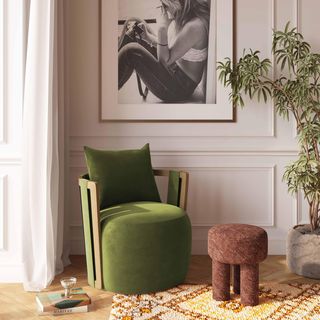 Paolo Upcycled Distressed Velvet Swivel Chair