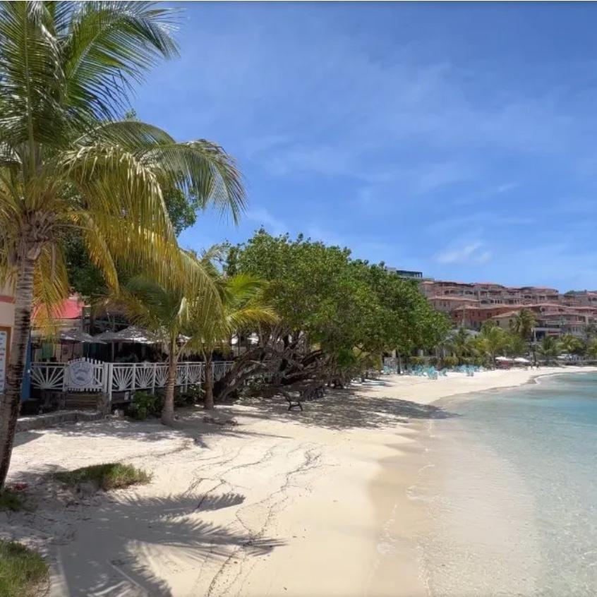 Cruz Bay Beach, from the ferry dock