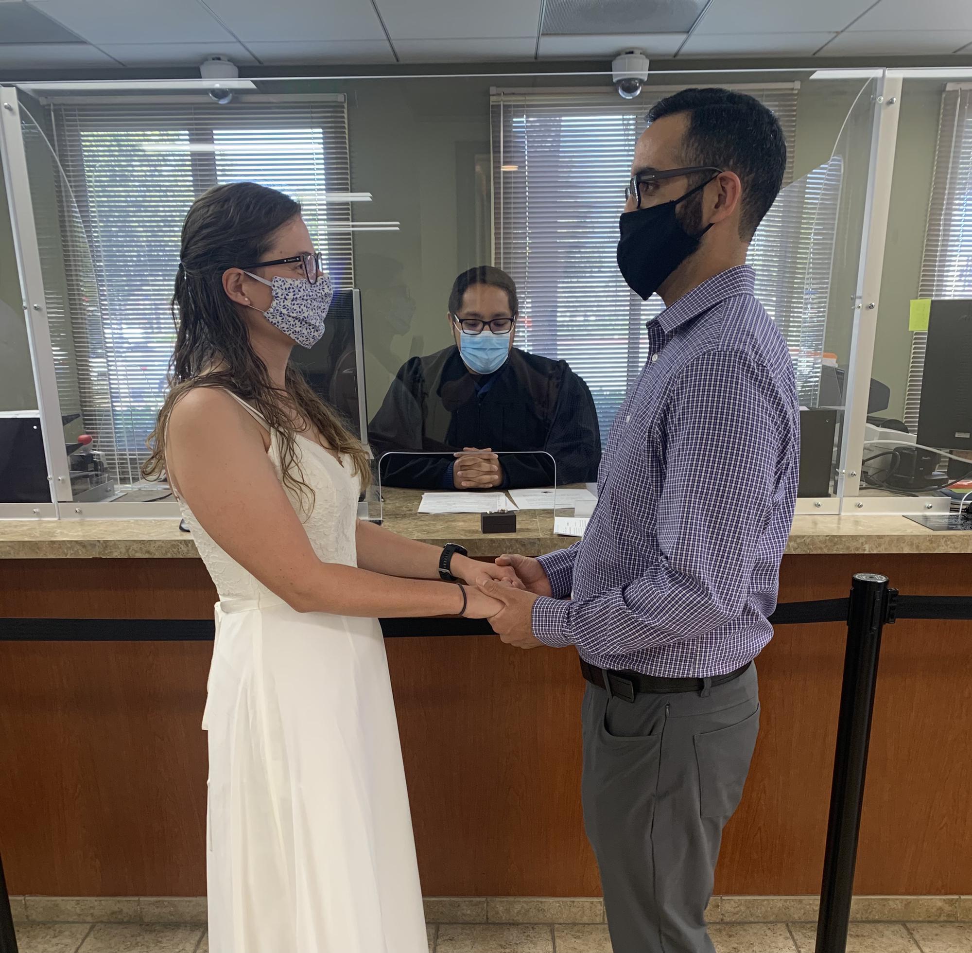 Saying our vows at the courthouse. 5/13/21.