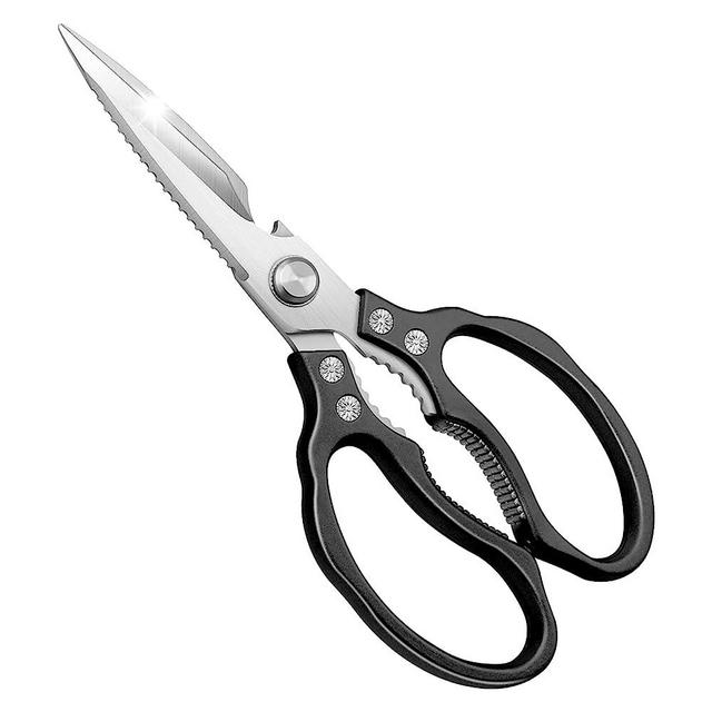 CGBE Kitchen Scissors All Purpose Heavy Duty, Kitchen Shears Dishwasher Safe, Ultra Sharp Stainless Steel Kitchen Gadgets, Cooking Cutter for Chicken, Meat, Poultry, Fish, Herbs, Grape (Black)