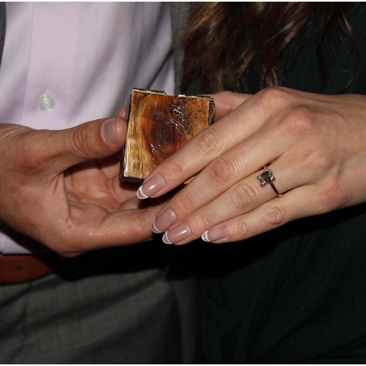 Ring box handcrafted by Ken