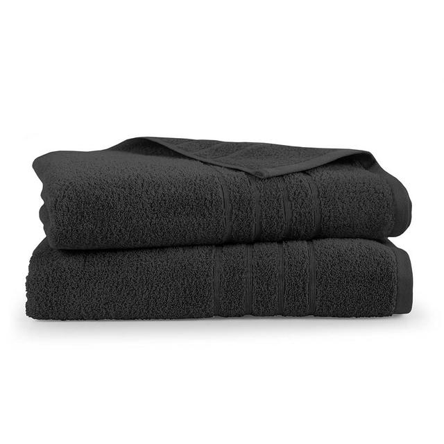 Martex 2-Pack Ultimate Performance Bath Sheet Set – 100% Cotton – 33” x 65” – Extra Large Bath Towels – Versatile – Low-Linting – Supersoft Bathroom Set – Super Absorbent – Easy Care – Black