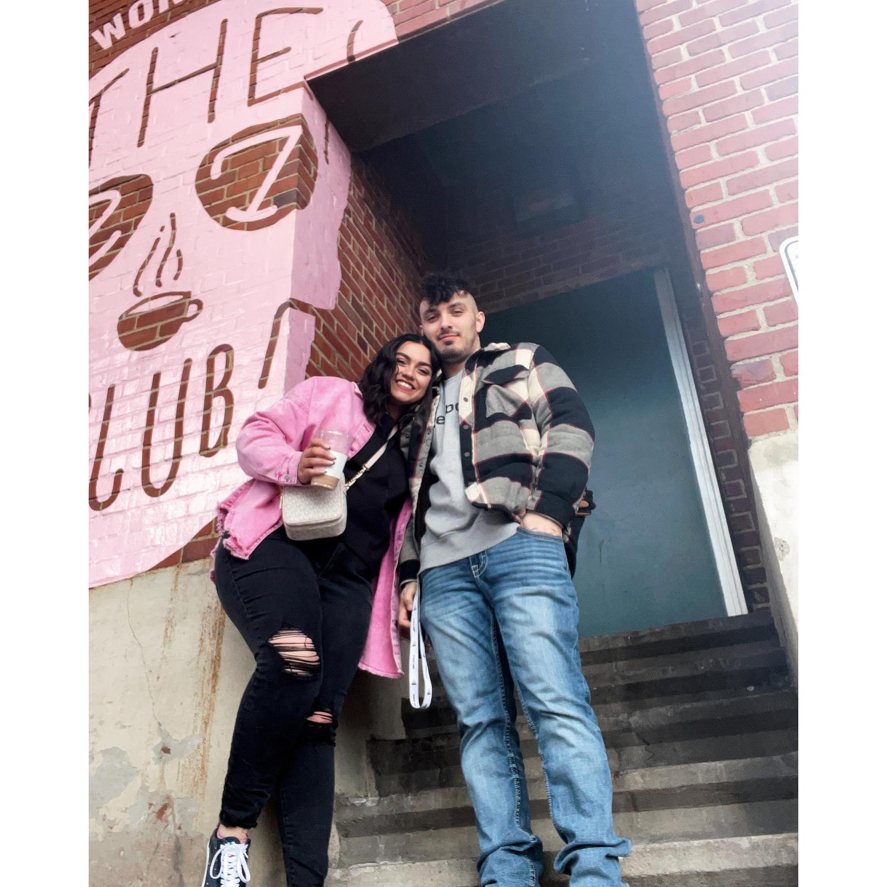 Visiting one of their favorite places, the 27th Club.