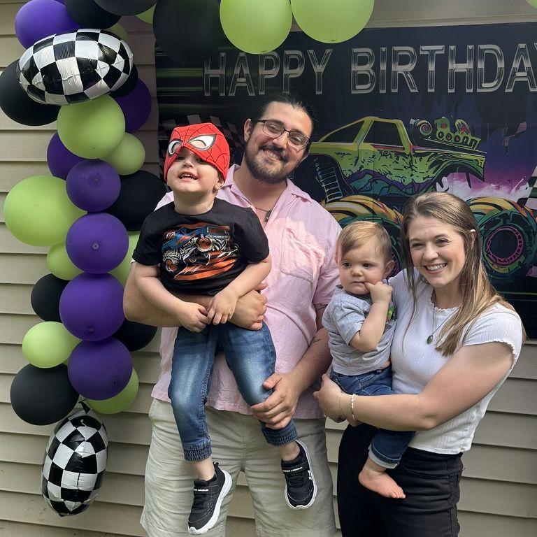 Celebrating Milo's first birthday, Chicago, 2024.