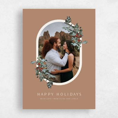 Tan, Orange Holiday Card - Sagle
