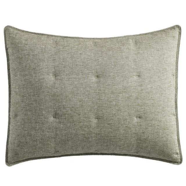 Belgian Flax Linen Comforter Sham, Dark Green, Standard, Set of 2