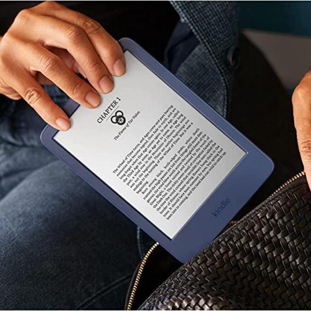 All-new Kindle (2022 release) – The lightest and most compact Kindle, now with a 6” 300 ppi high-resolution display, and 2x the storage - Denim
