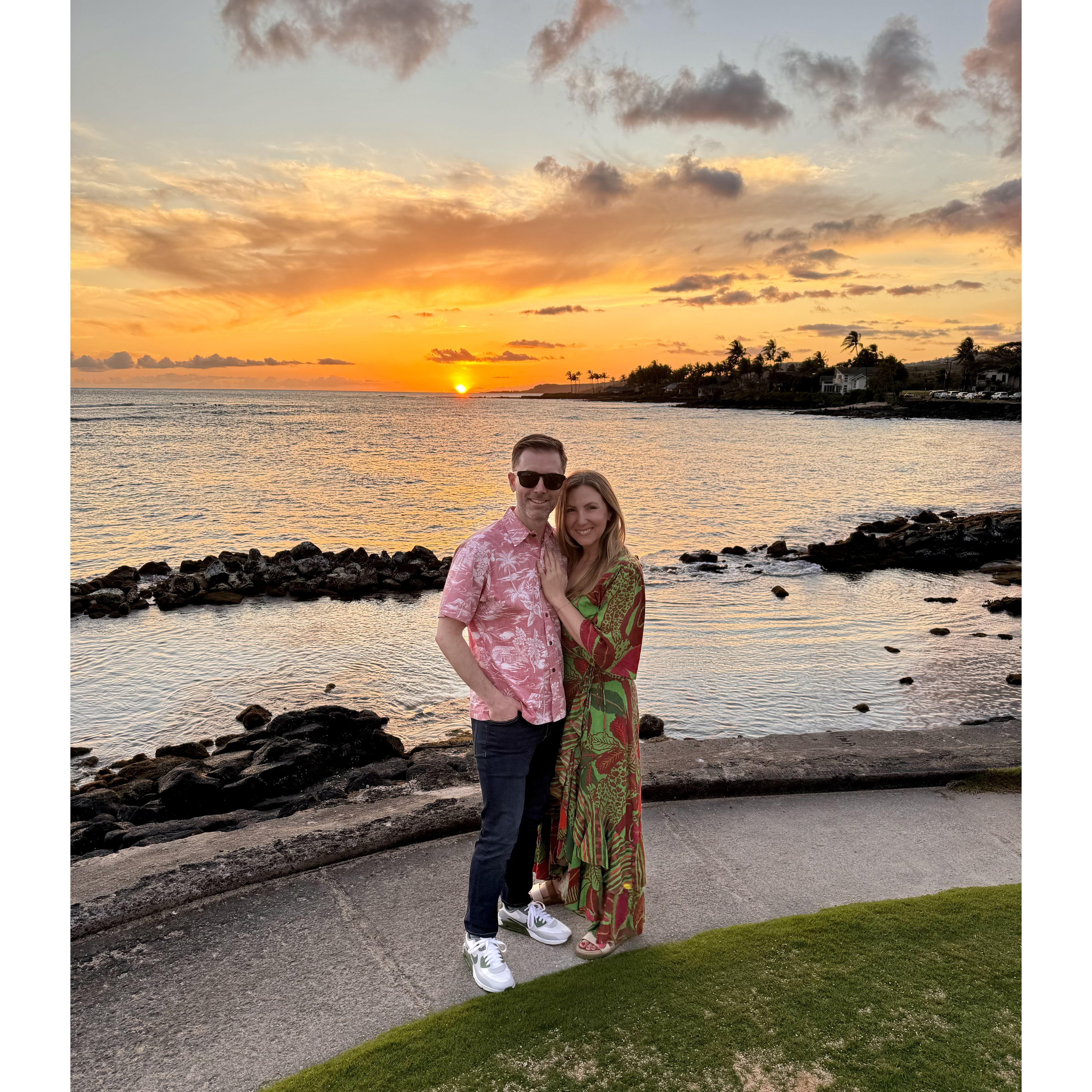 Our engagement dinner in Kauai