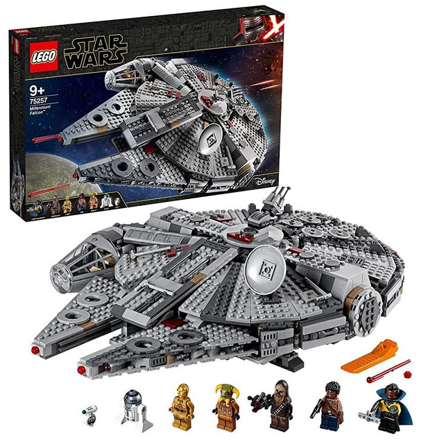 Lego 75257 Star Wars Millennium Falcon Starship Construction Set, with Finn, Chewbacca, Lando Calrissian, Boolio, C-3PO, R2-D2 and D-O, The Rise of Skywalker Collection