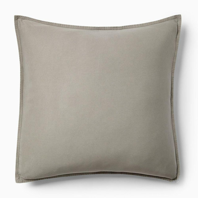 Brushed Tencel Twill Euro Sham, Vetiver Green