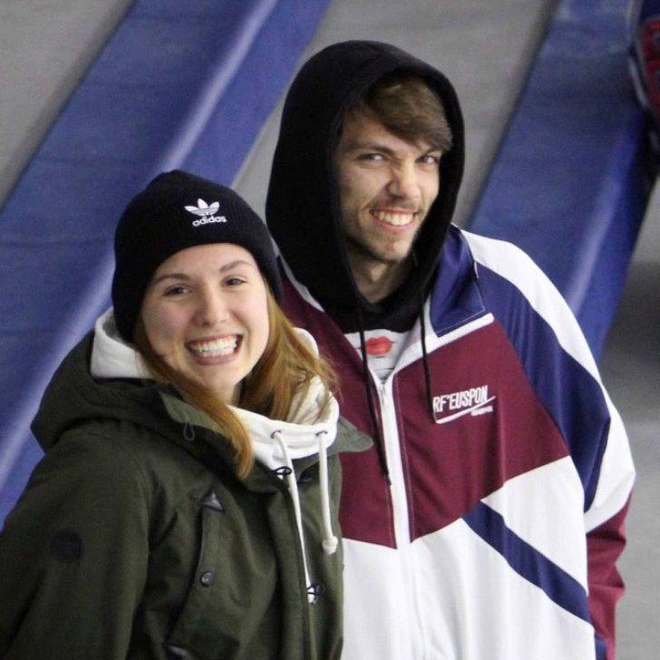 At a Thomas College hockey game.