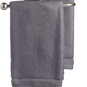 Creative Scents Cotton Fingertip Towels Set - 4 Pack - 11 x 18 Inches Decorative Small Extra-Absorbent and Soft Terry Towel for Bathroom - Powder Room, Guest and Housewarming Gift (Grey)