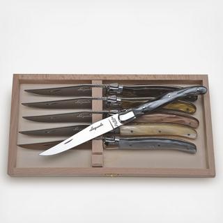 Laguiole Mineral Steak Knives with Presentation Box, Set of 6