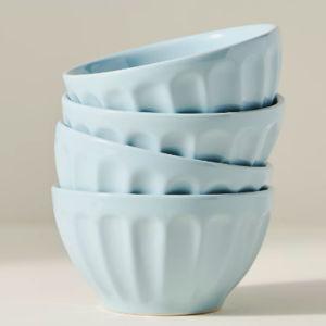 The Latte Stoneware Cereal Bowls, Set of 4: Amelie Edition