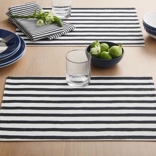 Hand Painted Shirting Stripe Placemat, Set of 4