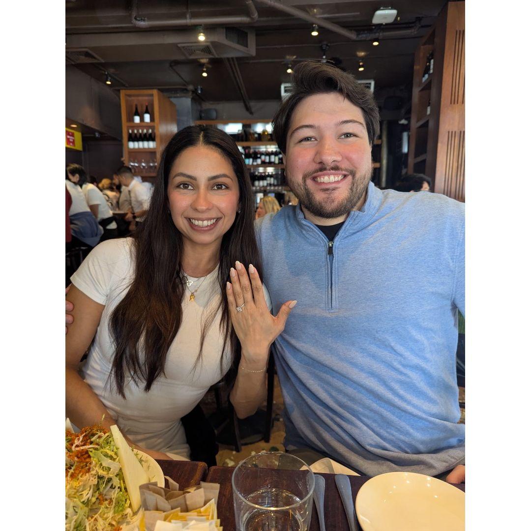 Celebrated the engagement at our second favorite restaurant — because priorities.