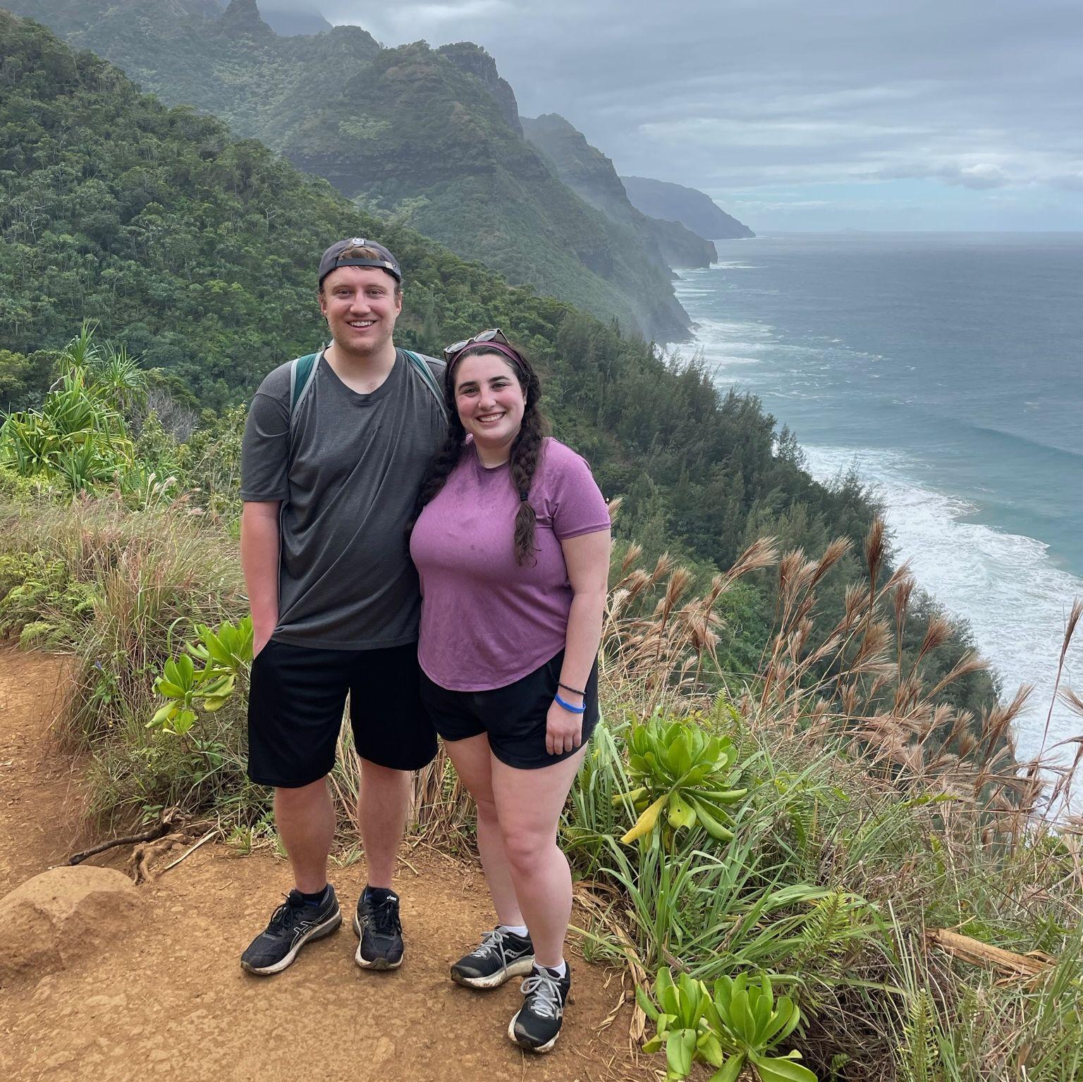 Hiking part of the Kalalau Trail in Kauai.
