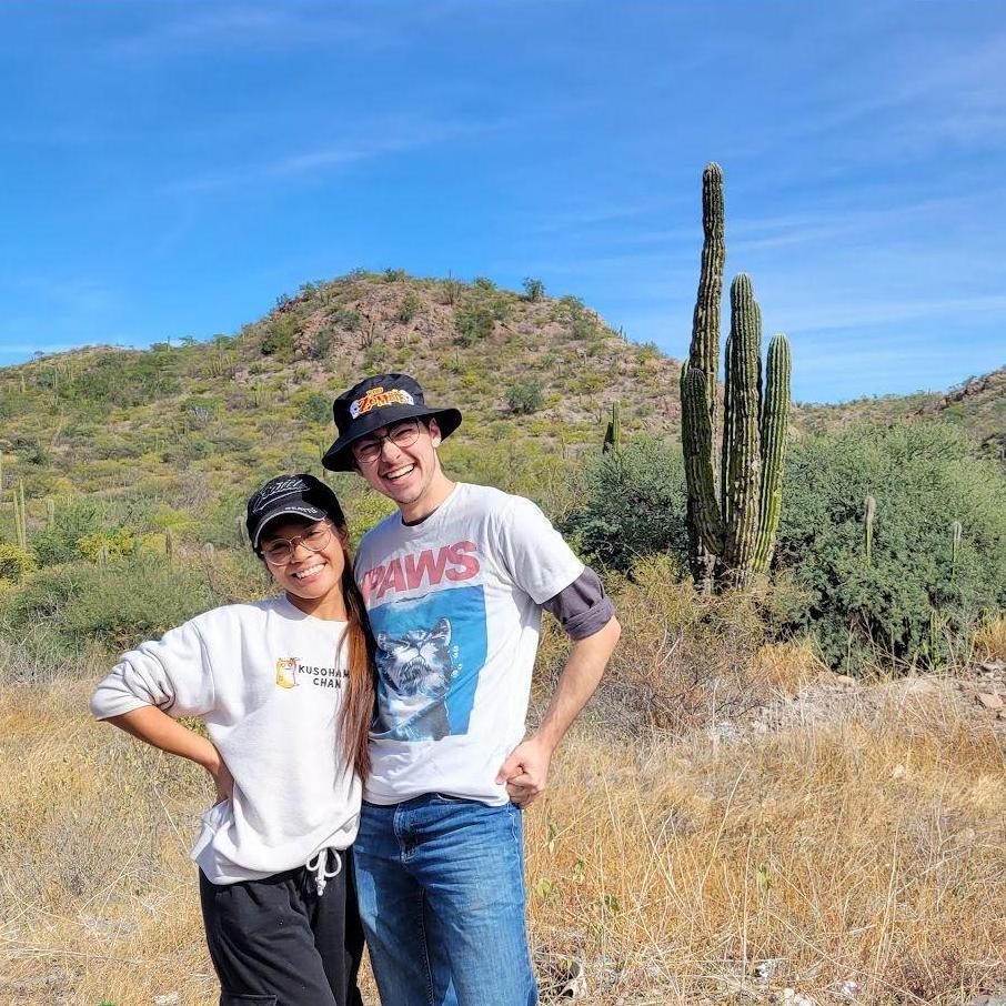 Smiling with a BIG OLD CACTUS in Mexico!