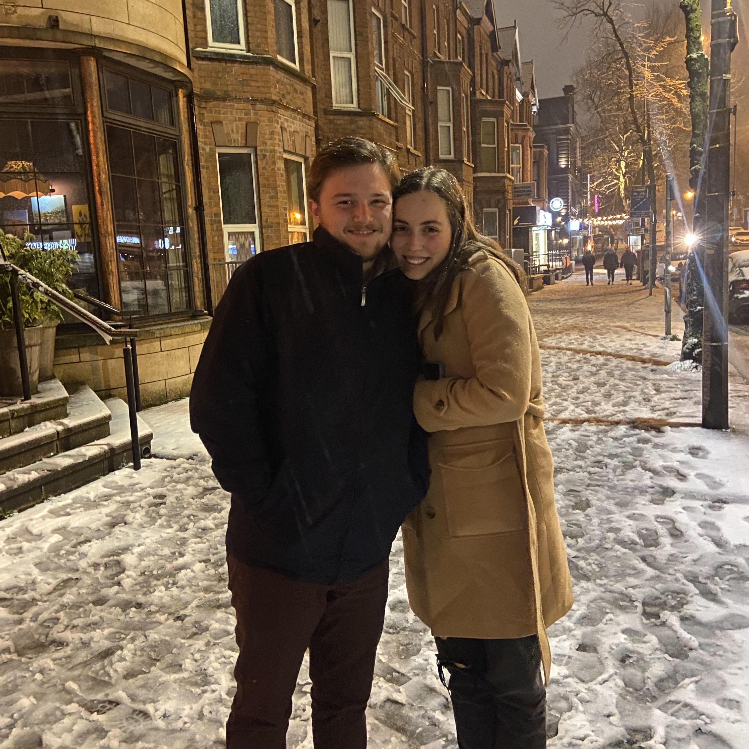 An unexpected snowstorm in Belfast the night before Jack left for home.