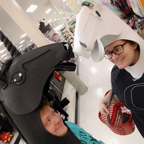 Us goofing around in Target - #UnicornsUnite