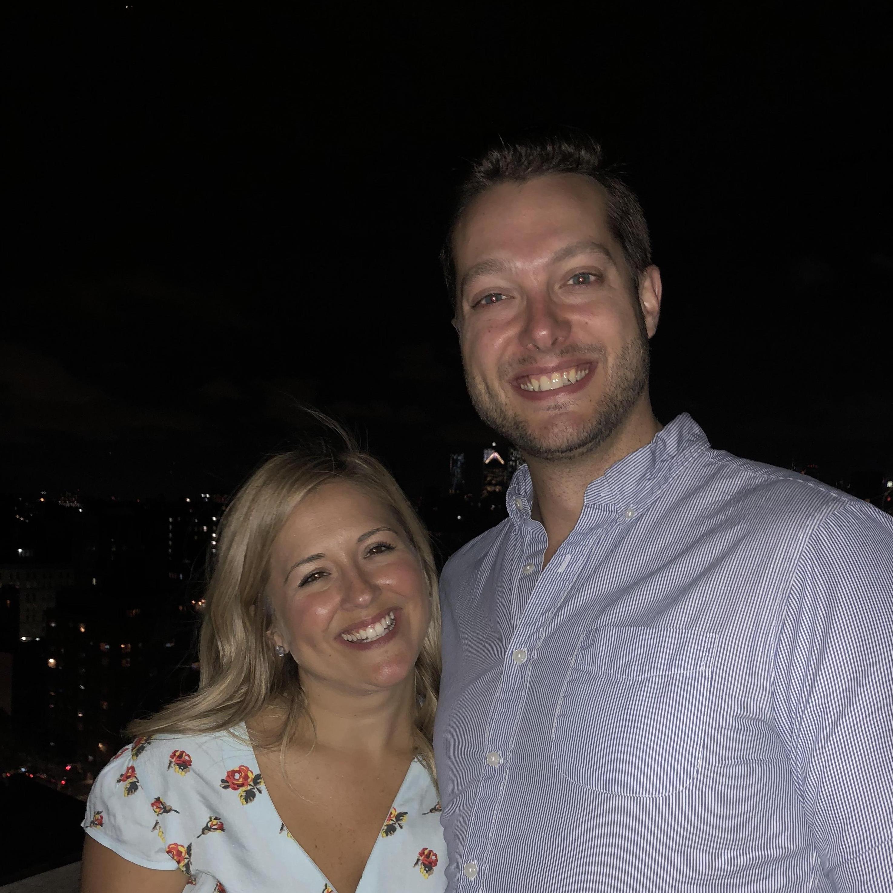 Enjoying an NYC rooftop at a friend's party!