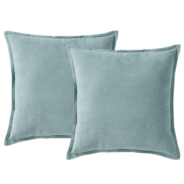 Morgan Home ChenilleSquare Throw Pillows in Green (Set of 2)