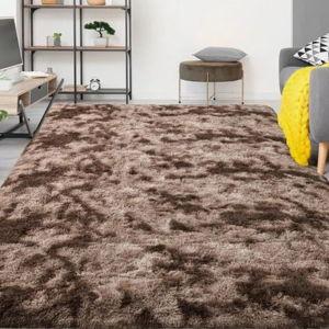 Antonije Tie Dye Shag Area Rug - Brown, Rectangle 9' x 12'