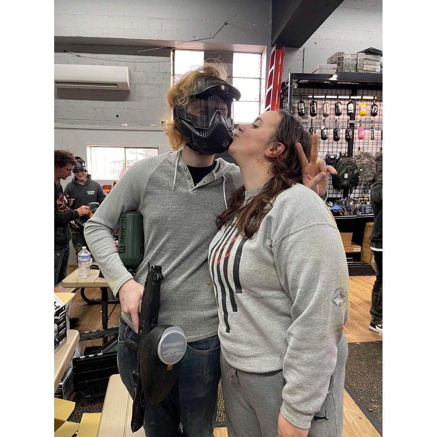 The lovebirds aren't afraid of adventure! For Ethan's 22nd Birthday, Samantha and all of Ethan's friends surprised him with Paintball!