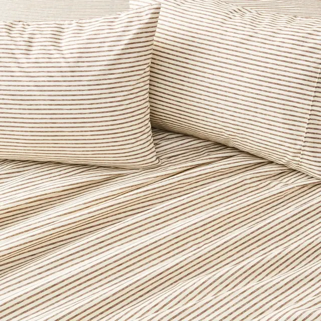 Great Bay Home Striped Microfiber Wrinkle Resistant Sheet Set