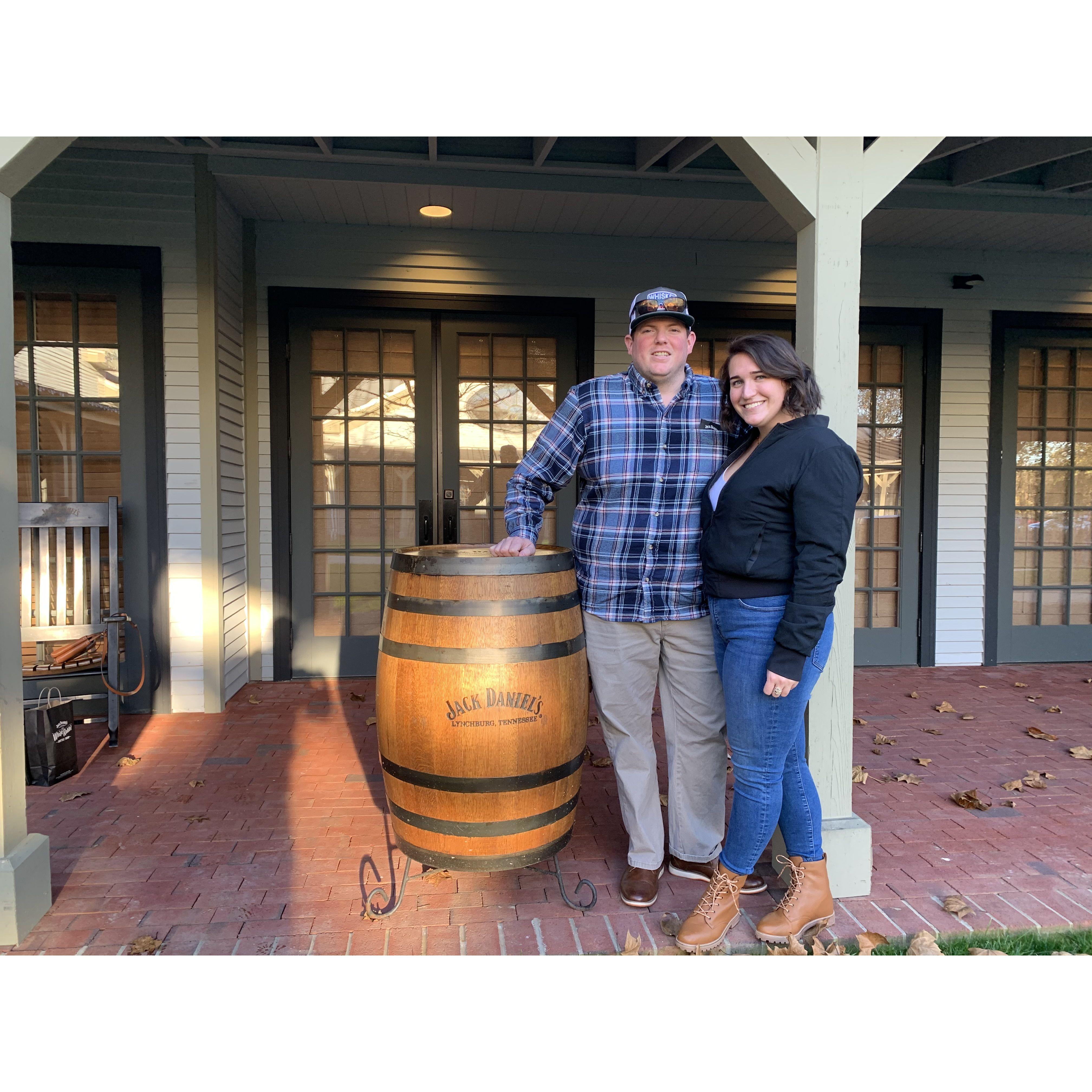 Fun trip to Lynchburg, Tennessee to drink whiskey (which Elizabeth hated, but Trevor loved).