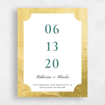 Green Wedding Save the Date - Blake Type Foil