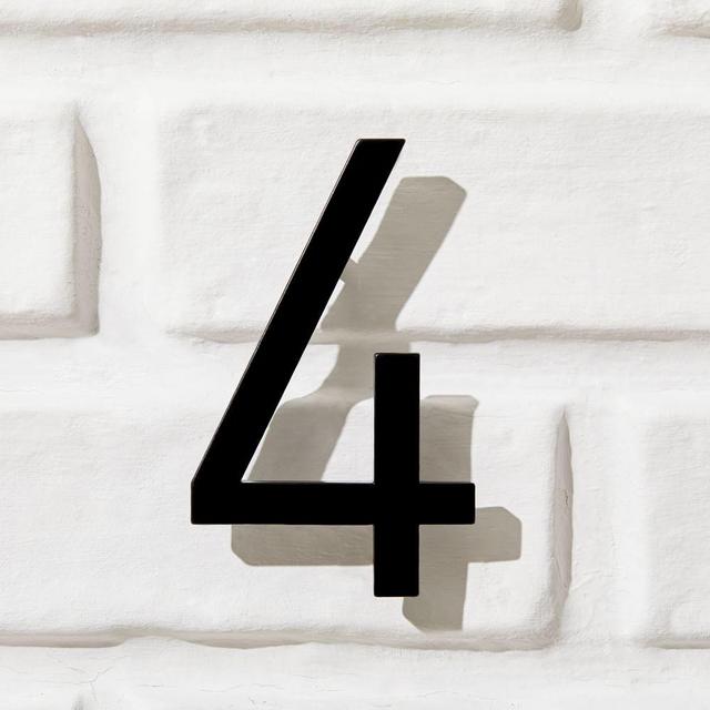 Modernist House Numbers, Black Metal, #4