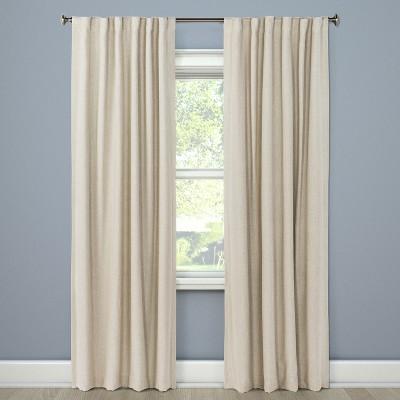 Aruba Curtain Panels 84"x50" Blackout Brown Linen - Threshold™