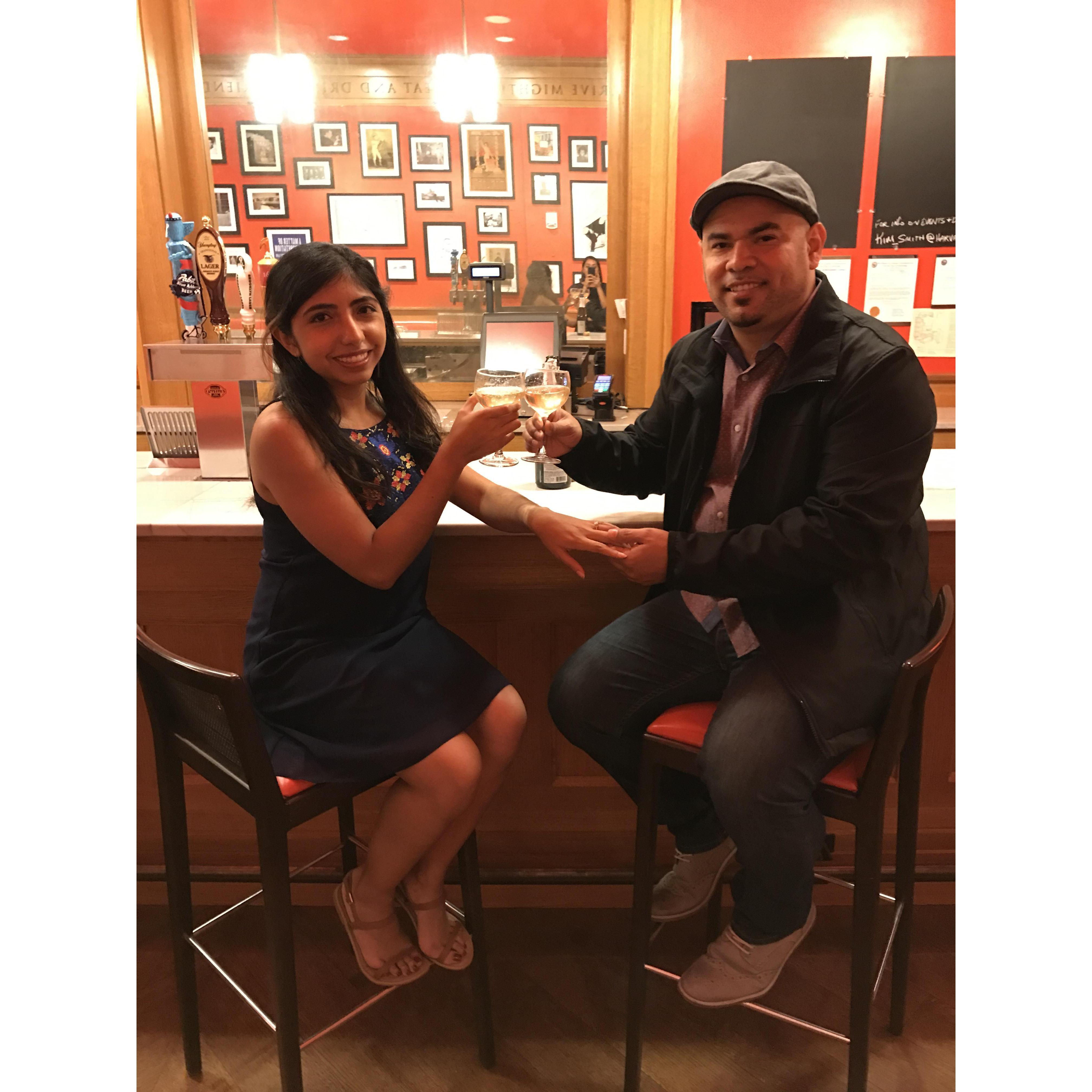 The exact spot we met! Harvard Law School Pub!