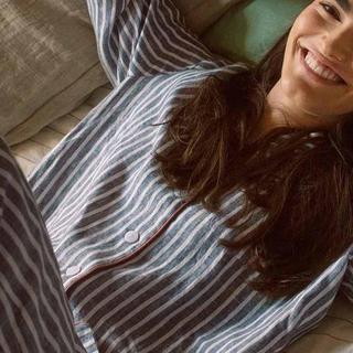 Women's Linen Pajama Pants Set