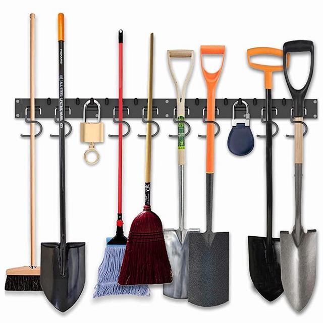 POETISKE Garage Tool Organizer Wall Mount 16” Extendable Ideal Shelving Hooks for Garden Kitchen Yard Storage 4 Pack