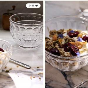 The Latte Glass Cereal Bowls, Set of 4: Amelie Edition
