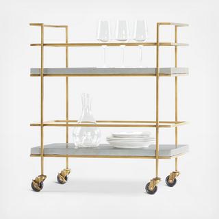 Adina Cart with Concrete Shelves