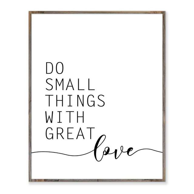 Do Small Things With Great Love Mother Teresa Quote Mother Teresa Sign Inspirational Signs Motivational Print Without Frame - 8x10"