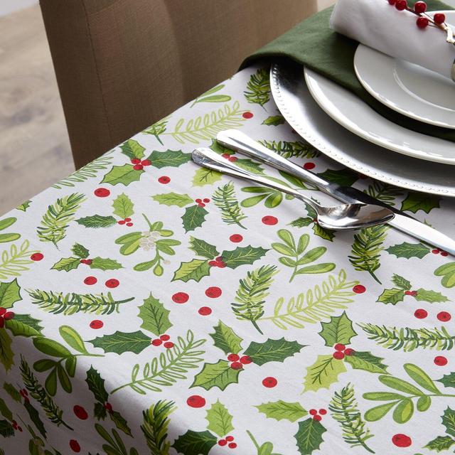 Tobias Boughs of Holly Print Tablecloth