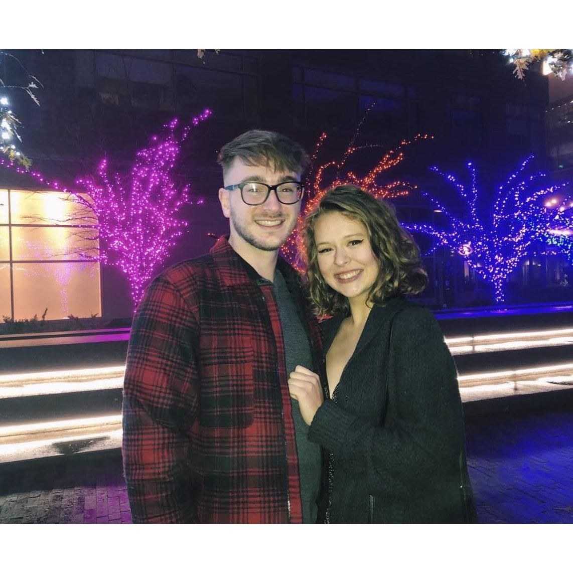 Nathan's work had a Christmas party in the heart of downtown Greenville, SC. Look at how cute.