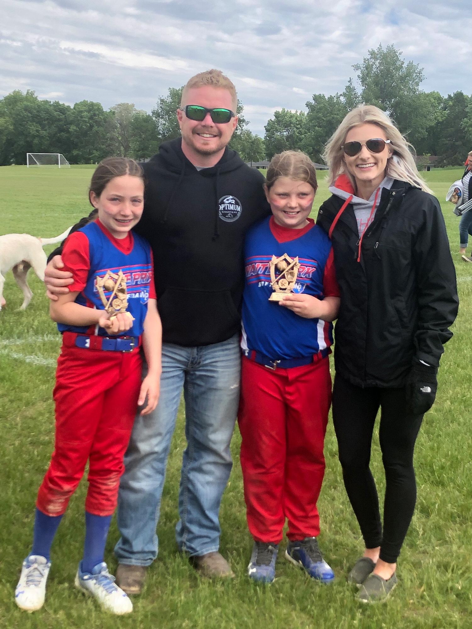 Steve's nieces, Chole and Caylee, after winning their softball tournament!