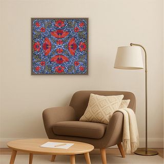 Kaleidoscope Poppies Print Framed Canvas Wall Art