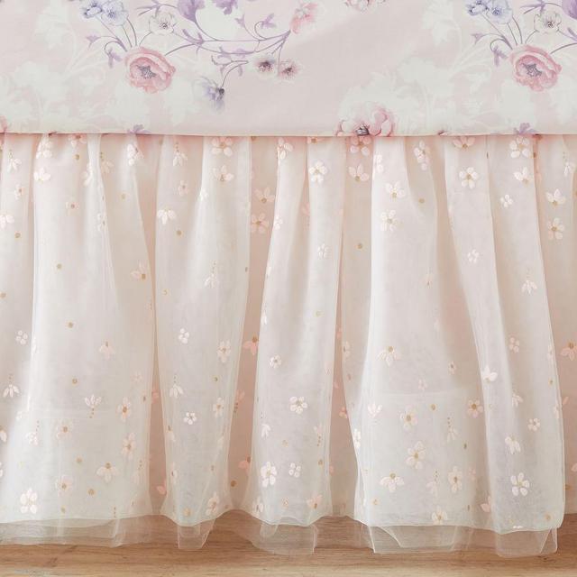Monique Lhullier Embellished Blossom Cribskirt, Blush