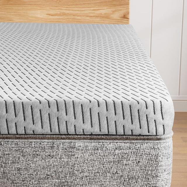 HOMRELEXA Bamboo Mattress Topper Queen Size 3 Inch, Cooling Gel & Bamboo Charcoal Memory Foam Mattress Topper for Back Pain Relief, Firm Dual-Layer Foam Bed Pad with Removable Cover