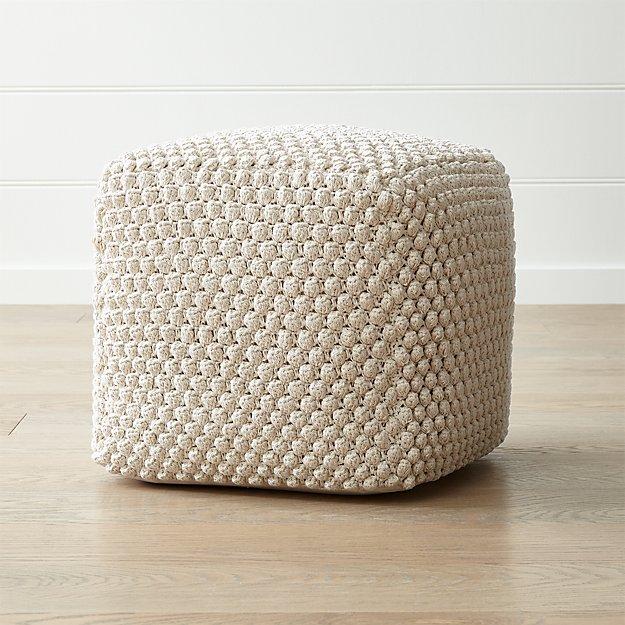 Buco 20"x20" Off-White Pouf