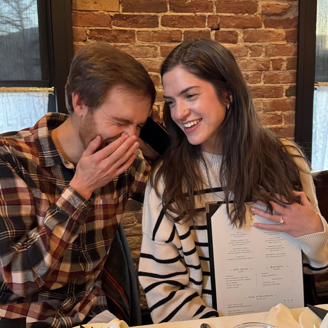 Matt breaking the news to his dad that his proposal to Emma was a success!