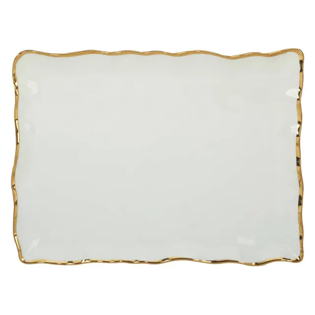 Certified International Regency Rectangular Serving Platter Gold