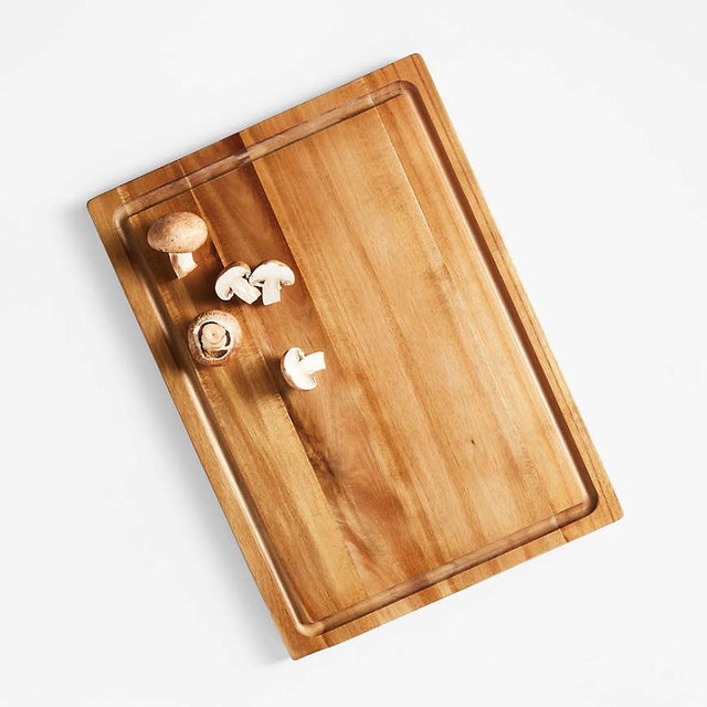 Crate & Barrel Acacia Wood Cutting Board 18"x13"x0.75"