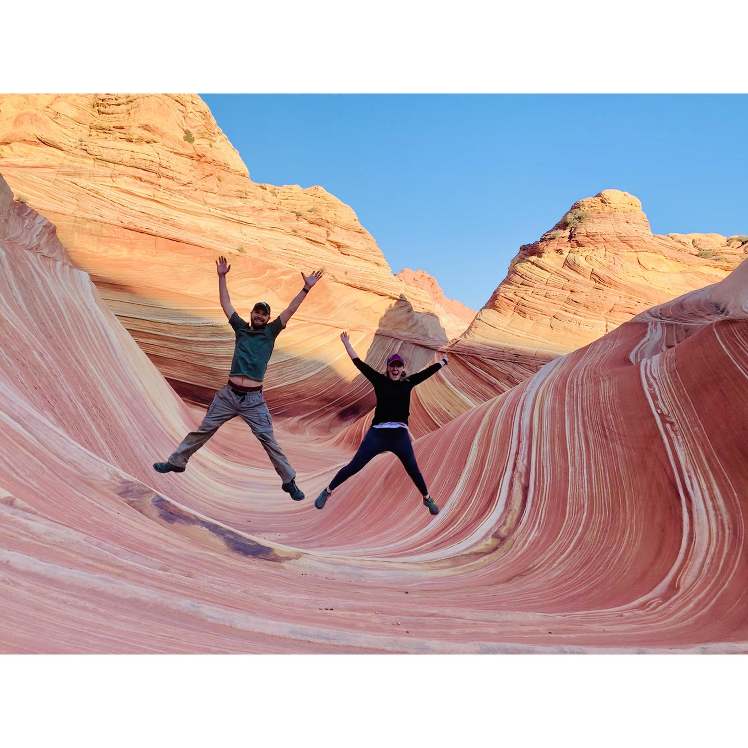 Hiking to The Wave on our camper van trip to Utah and Arizona.